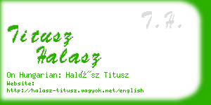 titusz halasz business card